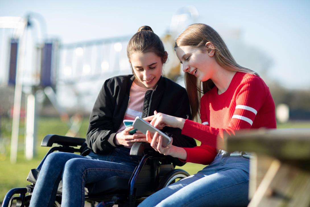 two teens female wheelchair 